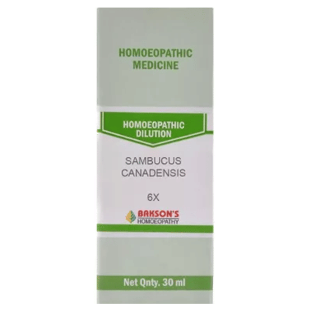 Bakson's Homeopathy Sambucus Canadensis Dilution 6X bottle of 30 ml Dilution