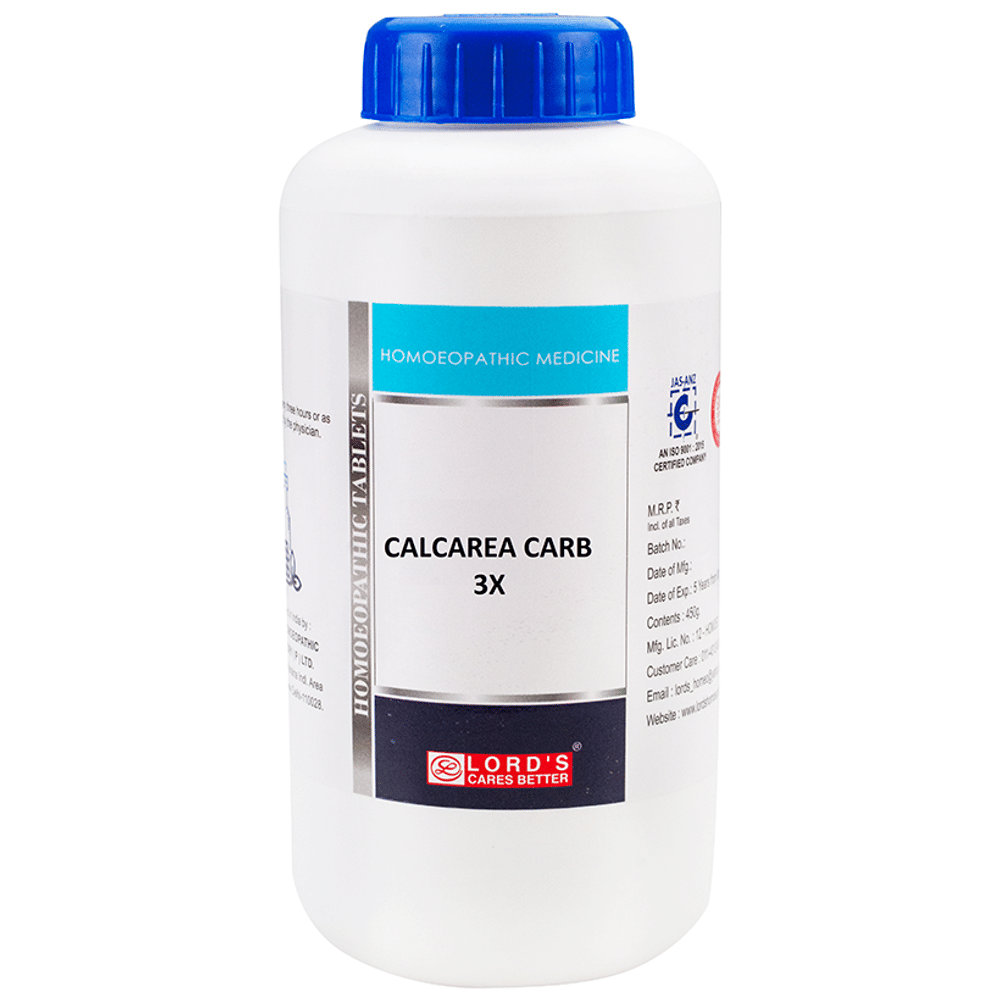 Lord's Calcarea Carb Trituration Tablet 3X bottle of 450 gm Trituration Tablet