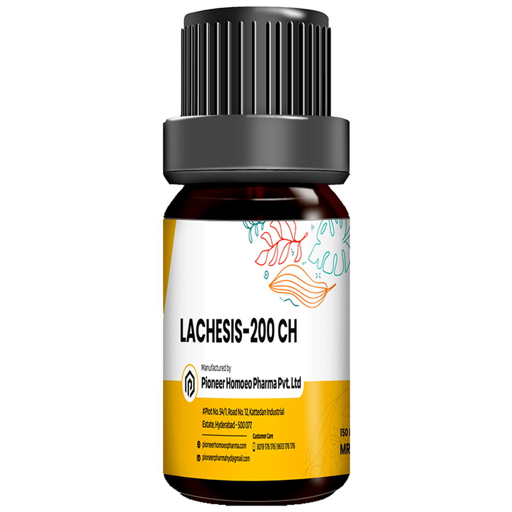Pioneer Pharma Lachesis Globules Pellets Multidose Pills 200 CH bottle of 150 tablets