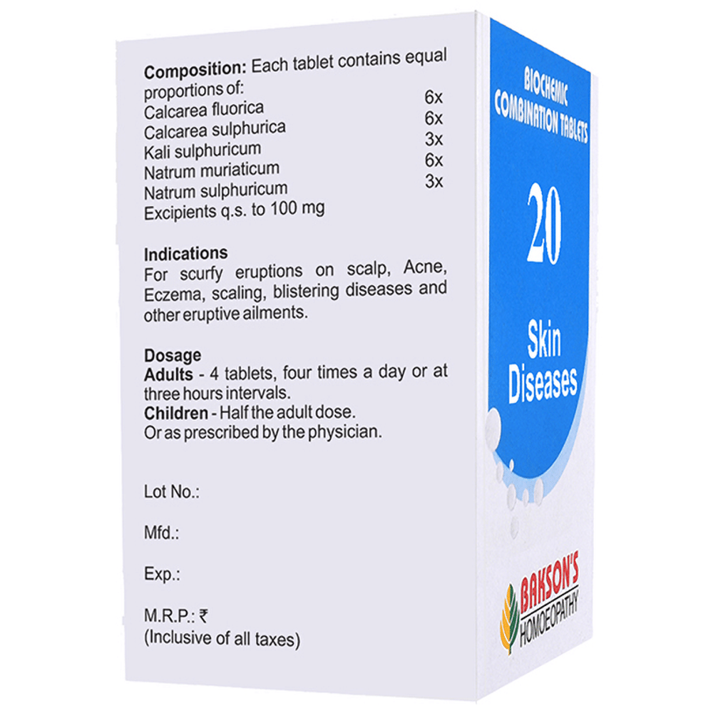 Bakson's Homeopathy Biocombination 20 Tablet bottle of 250 biocombination tablets