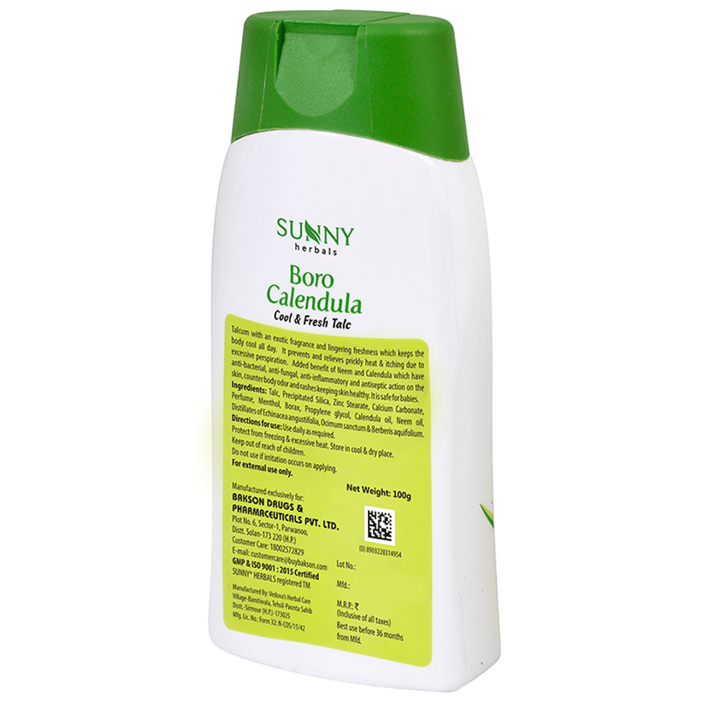 Sunny Herbals Boro Calendula Talcum Powder bottle of 100 gm Powder Sunny Herbals Boro Calendula Talcum Powder bottle of 100 gm Powder