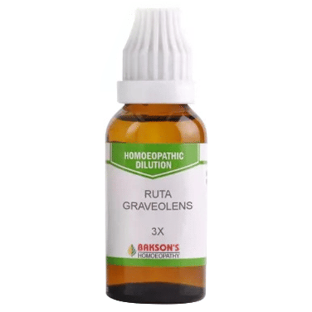 Bakson's Homeopathy Ruta Graveolens Dilution 3X bottle of 30 ml Dilution