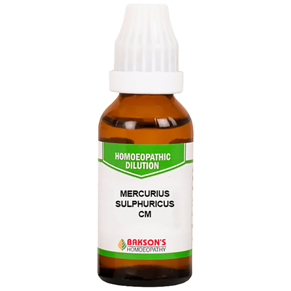 Bakson's Homeopathy Mercurius Sulphuricus Dilution CM bottle of 30 ml Dilution Bakson's Homeopathy Mercurius Sulphuricus Dilution CM bottle of 30 ml Dilution