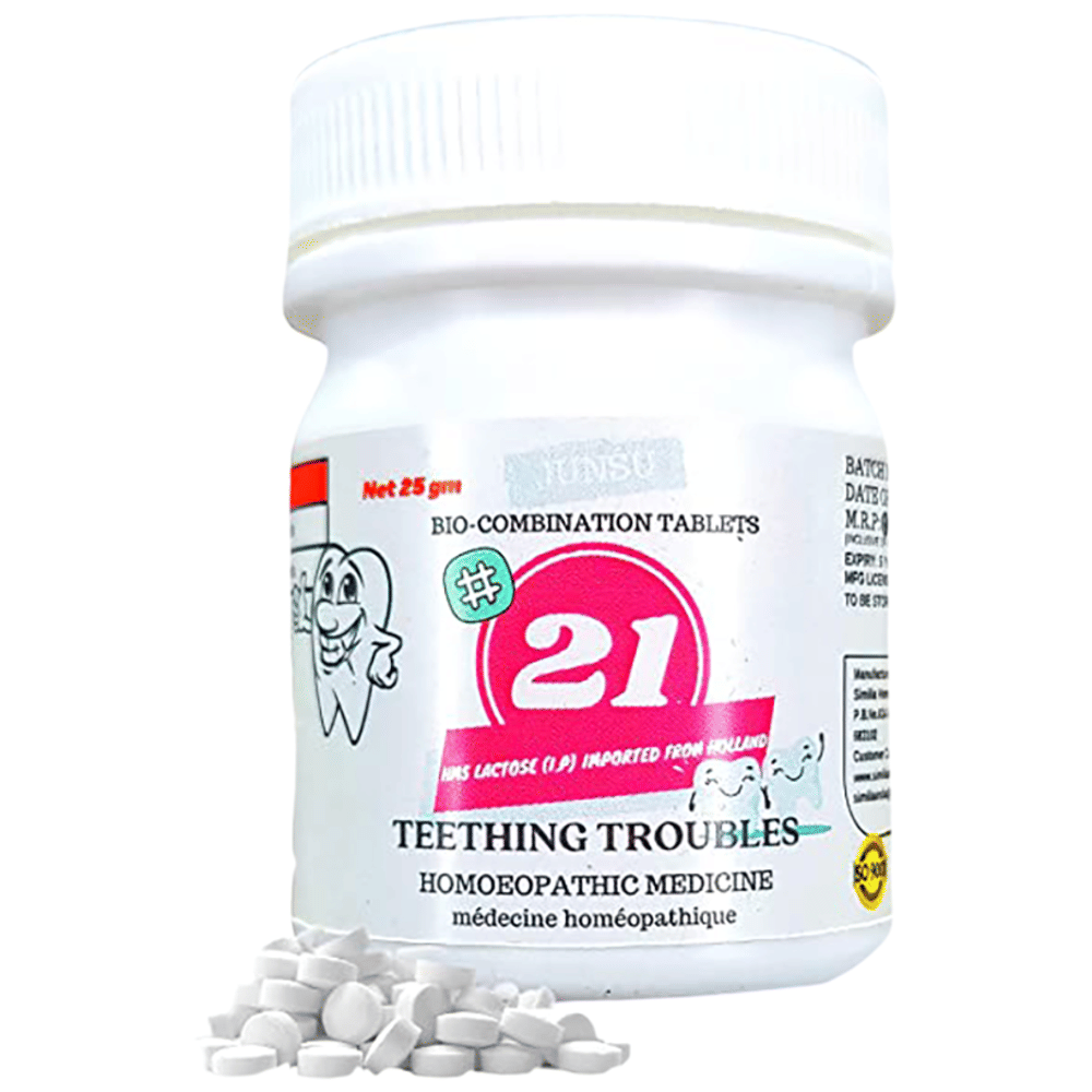 Junsu Bio-Combination 21 Teething Troubles Tablet (25gm Each) combo pack of 3 bottles