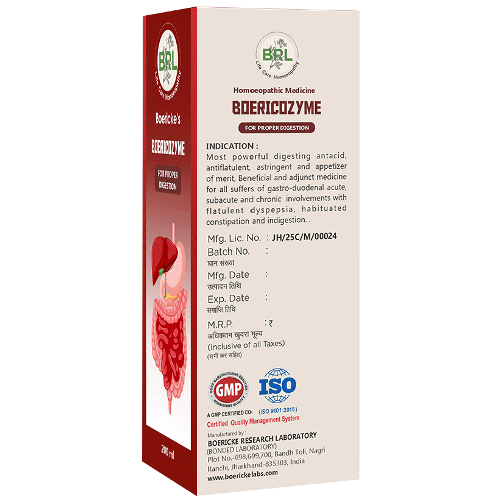 BRL Boericozyme Syrup bottle of 200 ml Syrup
