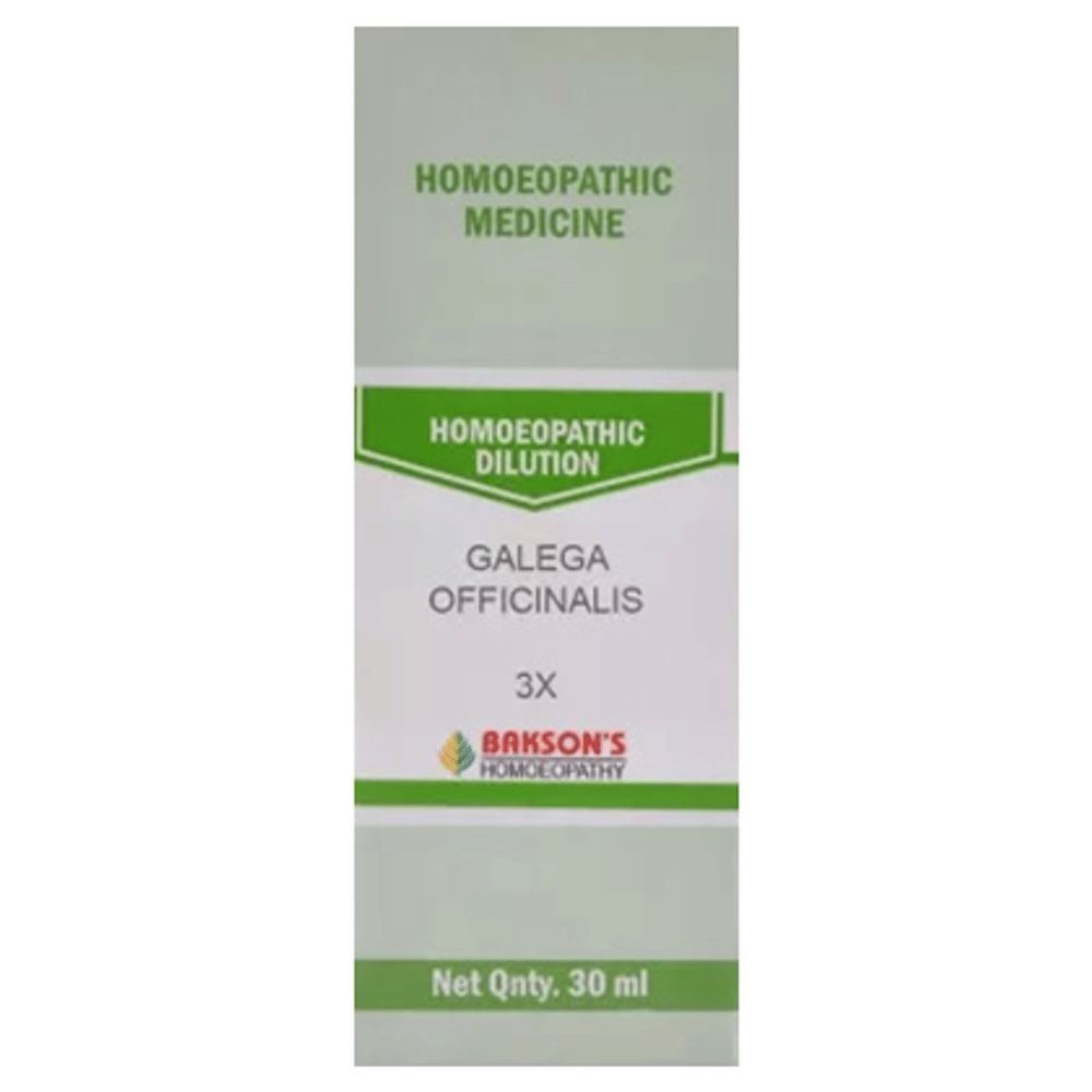 Bakson's Homeopathy Galega Officinalis Dilution 3X bottle of 30 ml Dilution