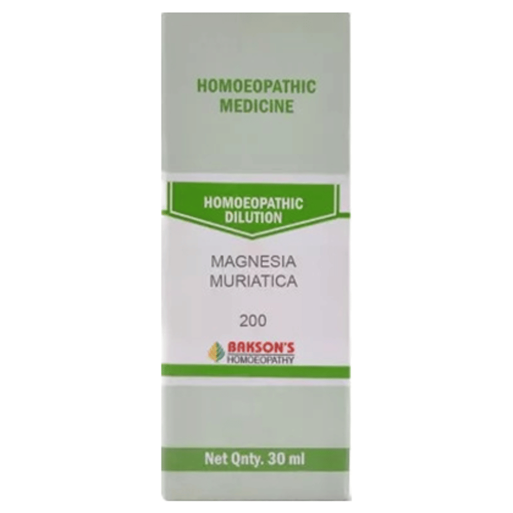 Bakson's Homeopathy Magnesia Muriatica Dilution 200 bottle of 30 ml Dilution