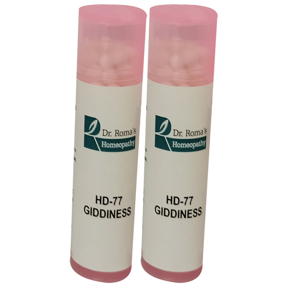 Dr. Romas Homeopathy HD-77 Giddiness, 2 Bottles of 2 Dram packet of 2 bottles