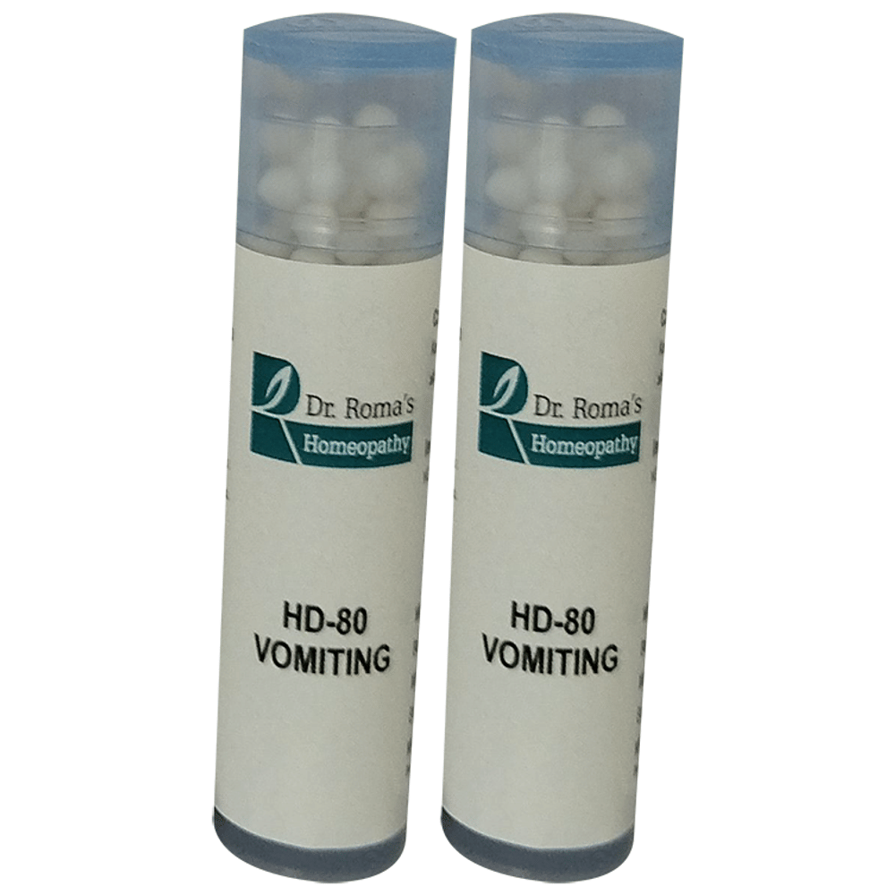 Dr. Romas Homeopathy HD-80 Vomiting, 2 Bottles of 2 Dram packet of 2 bottles Dr. Romas Homeopathy HD-80 Vomiting, 2 Bottles of 2 Dram packet of 2 bottles