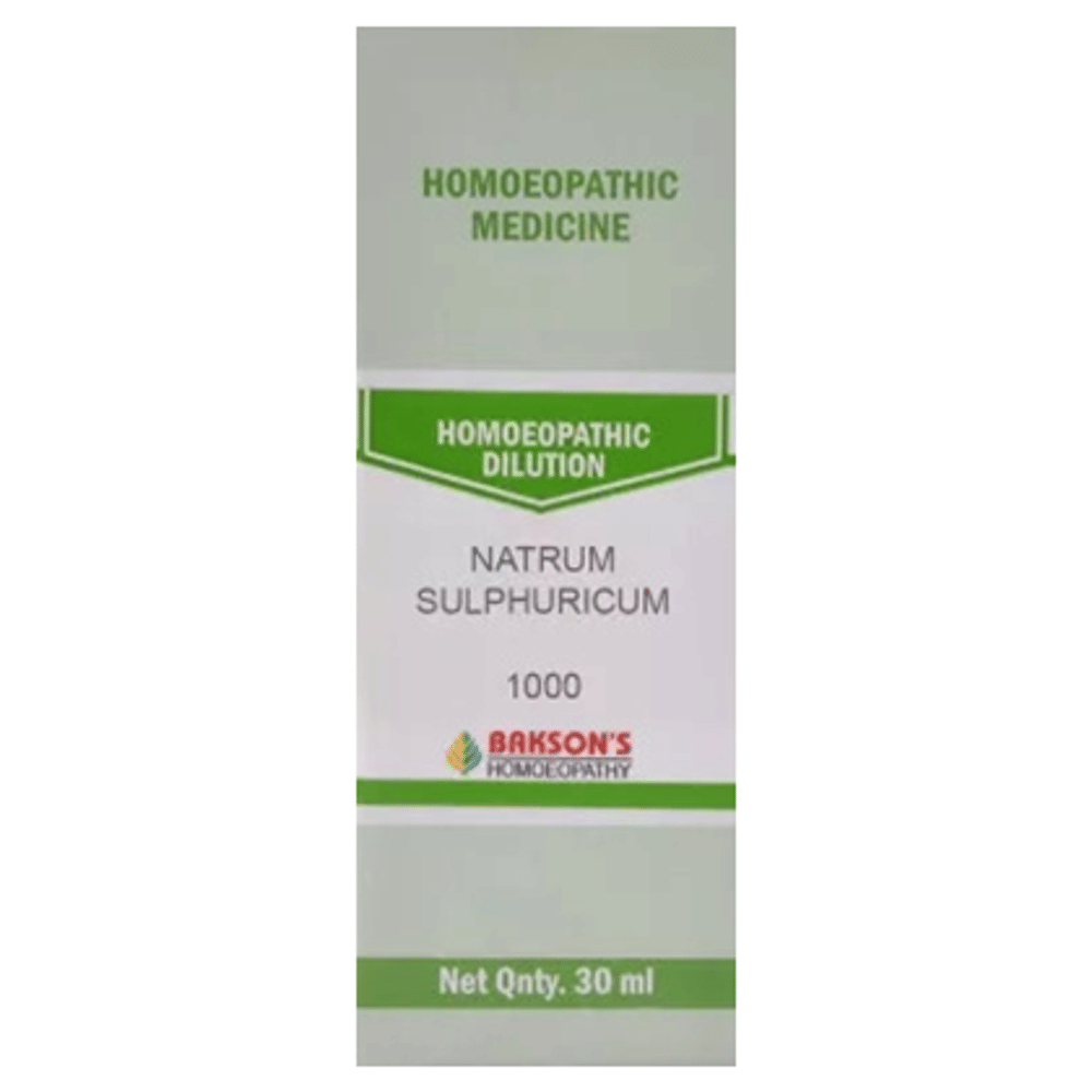 Bakson's Homeopathy Natrum Sulphuricum Dilution 1000 CH bottle of 30 ml Dilution