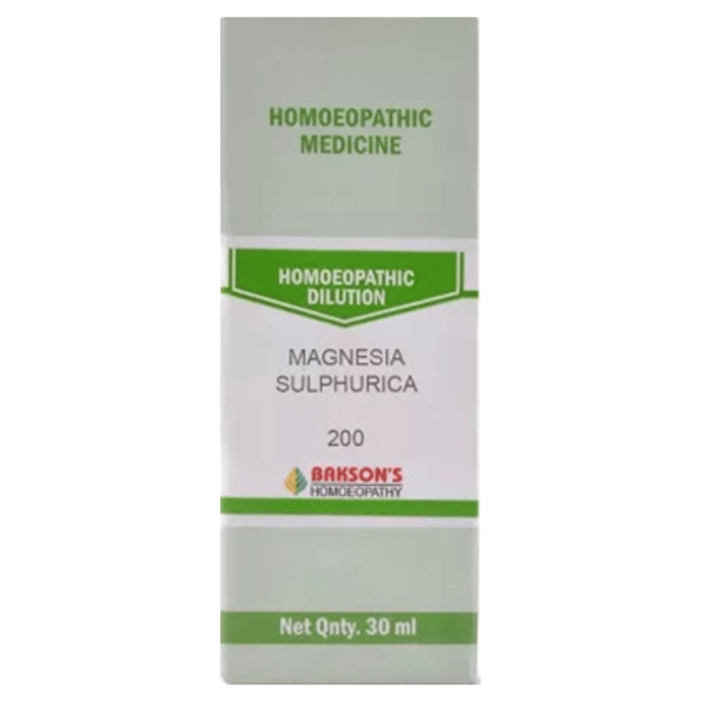 Bakson's Homeopathy Magnesia Sulphurica Dilution 200 bottle of 30 ml Dilution Bakson's Homeopathy Magnesia Sulphurica Dilution 200 bottle of 30 ml Dilution