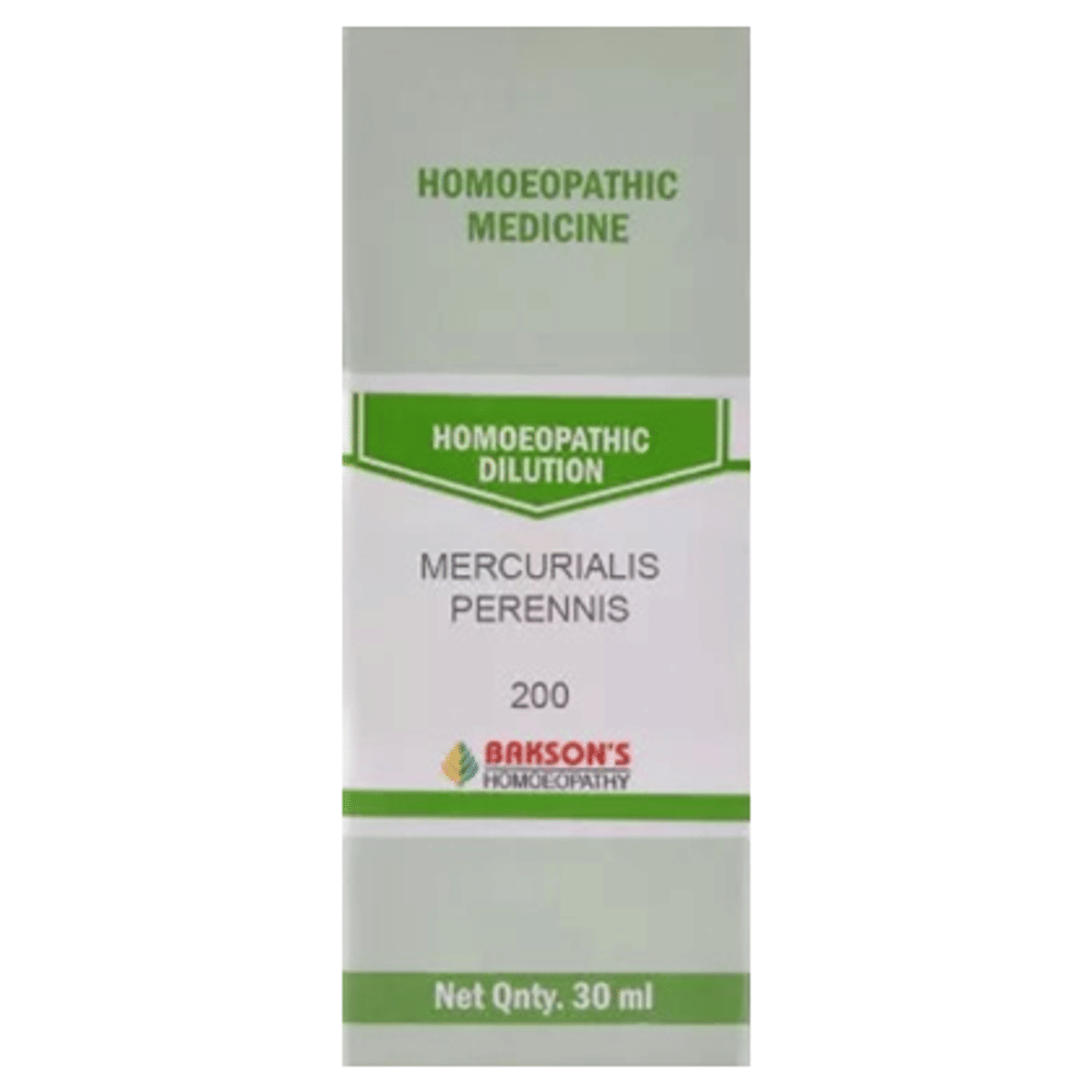 Bakson's Homeopathy Mercurialis Perennis Dilution 200 bottle of 30 ml Dilution
