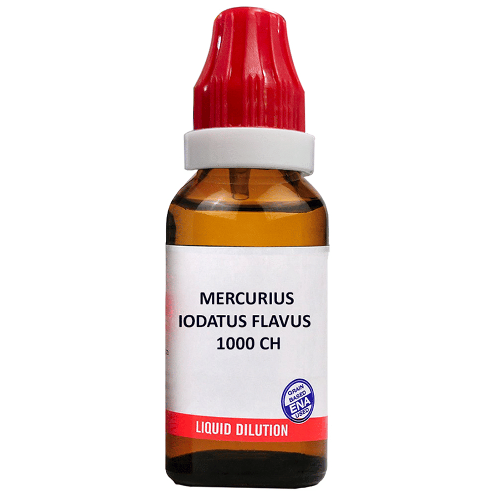 Bjain Mercurius Iodatus Flavus Dilution 1000 CH bottle of 100 ml Dilution