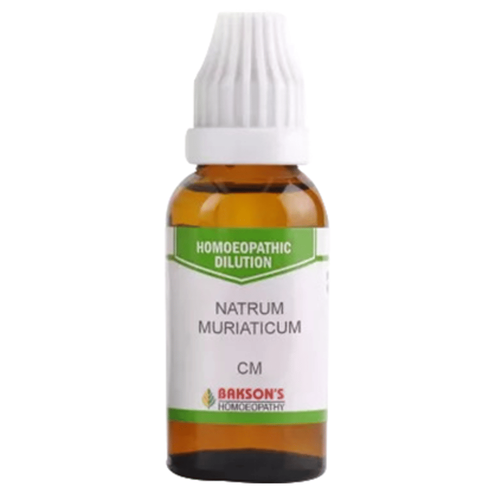 Bakson's Homeopathy Natrum Muriaticum Dilution CM bottle of 30 ml Dilution Bakson's Homeopathy Natrum Muriaticum Dilution CM bottle of 30 ml Dilution