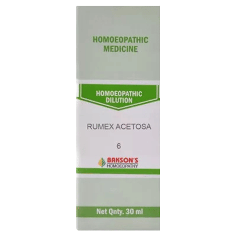 Bakson's Homeopathy Rumex Acetosa Dilution 6 bottle of 30 ml Dilution