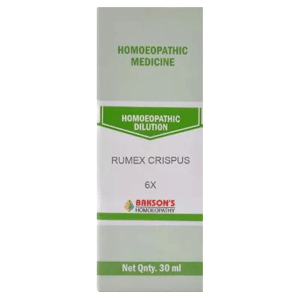 Bakson's Homeopathy Rumex Crispus Dilution 6X bottle of 30 ml Dilution