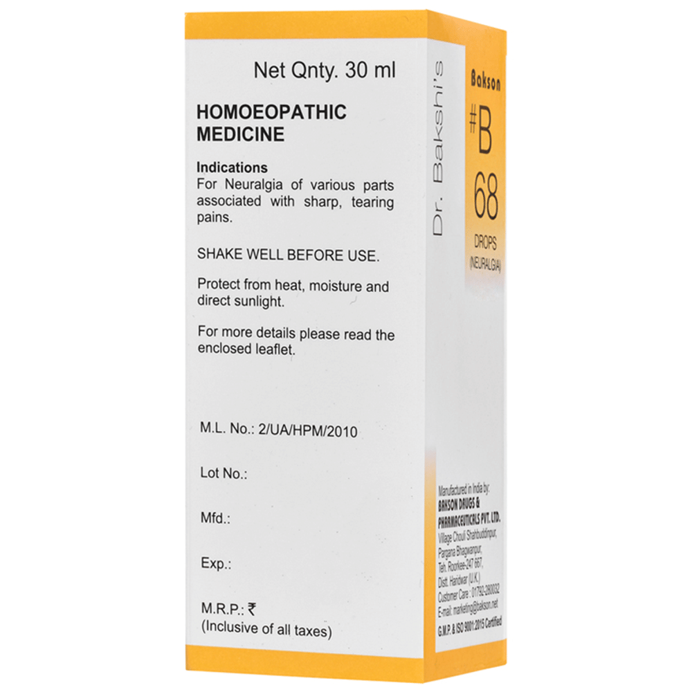 Bakson B68 Neuralgia Drop bottle of 30 ml Drop