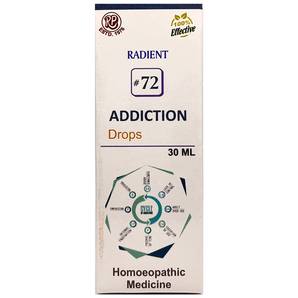 Radient #72 Addiction Drops bottle of 30 ml Oral Drops
