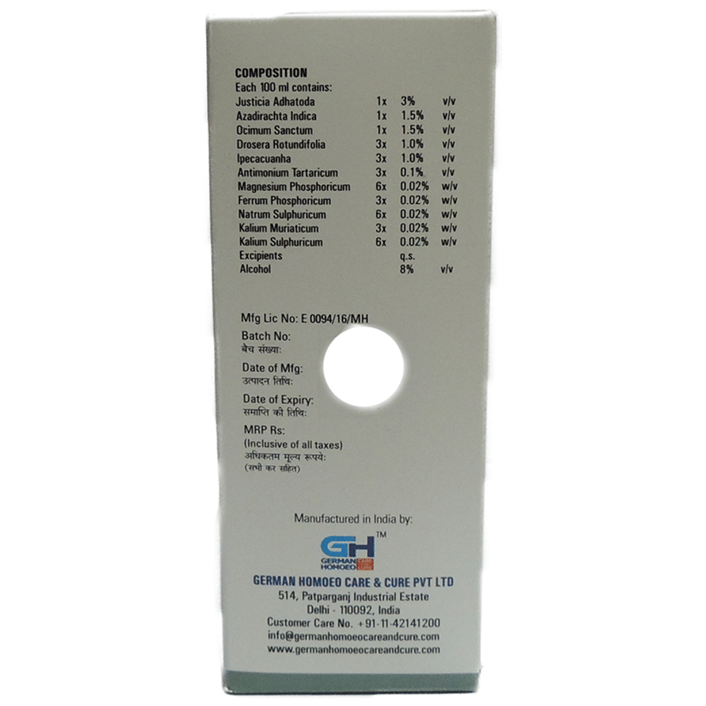 German's Cough Care and Cure Syrup bottle of 200 ml Syrup German's Cough Care and Cure Syrup bottle of 200 ml Syrup