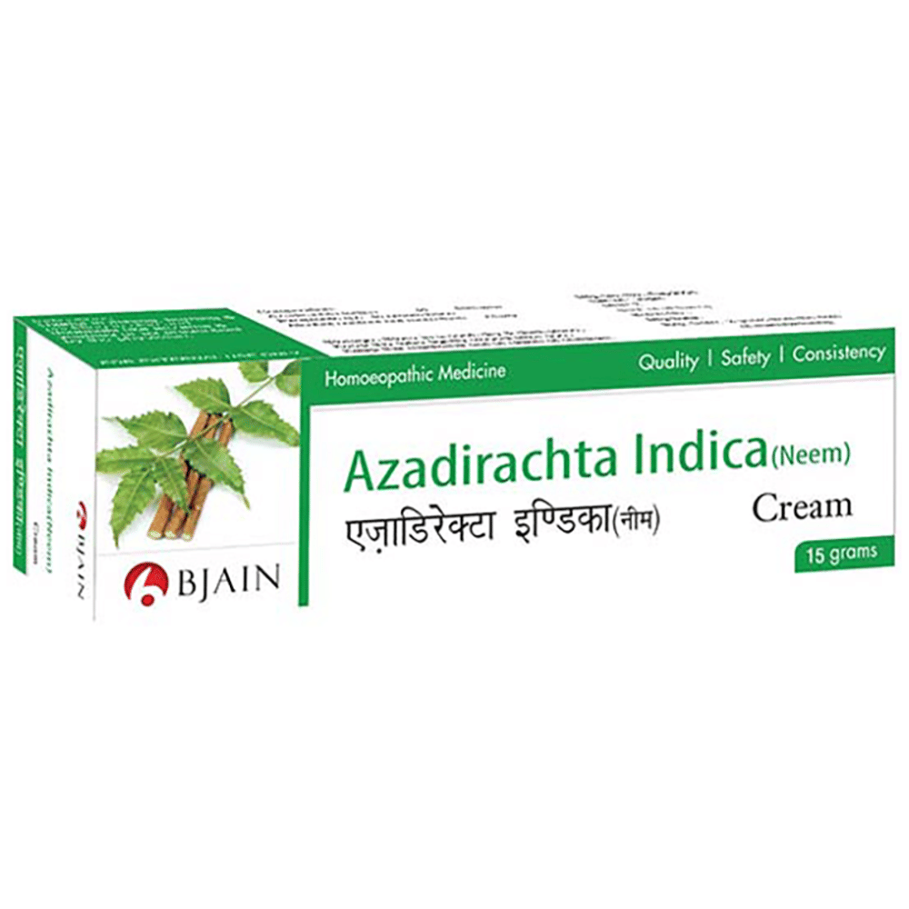 Bjain Azadirachta Indica (Neem) Cream tube of 15 gm Cream Bjain Azadirachta Indica (Neem) Cream tube of 15 gm Cream