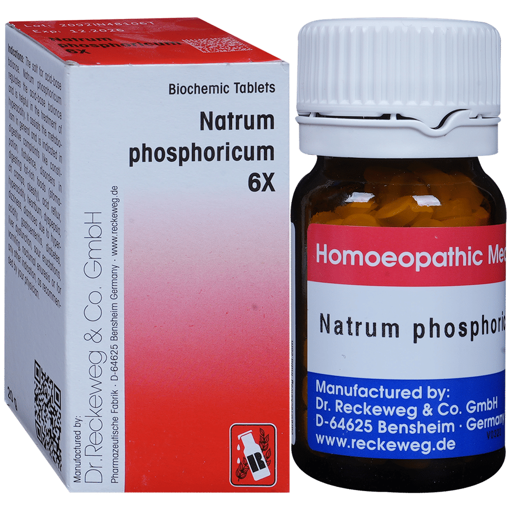 Dr. Reckeweg Natrum Phosphoricum Biochemic Tablet 6X bottle of 20 gm Biochemic Tablet
