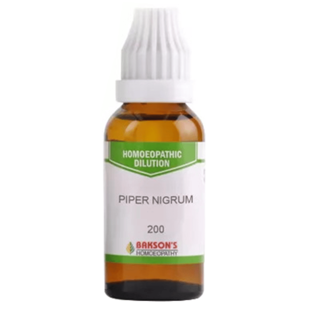 Bakson's Homeopathy Piper Nigrum Dilution 200 bottle of 30 ml Dilution Bakson's Homeopathy Piper Nigrum Dilution 200 bottle of 30 ml Dilution