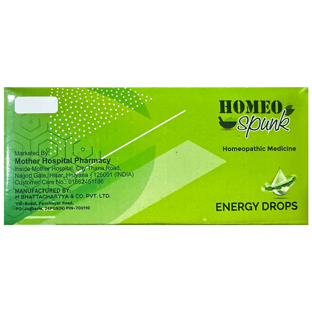 Homeospunk Energy Drops (30 Each) combo pack of 4 bottles