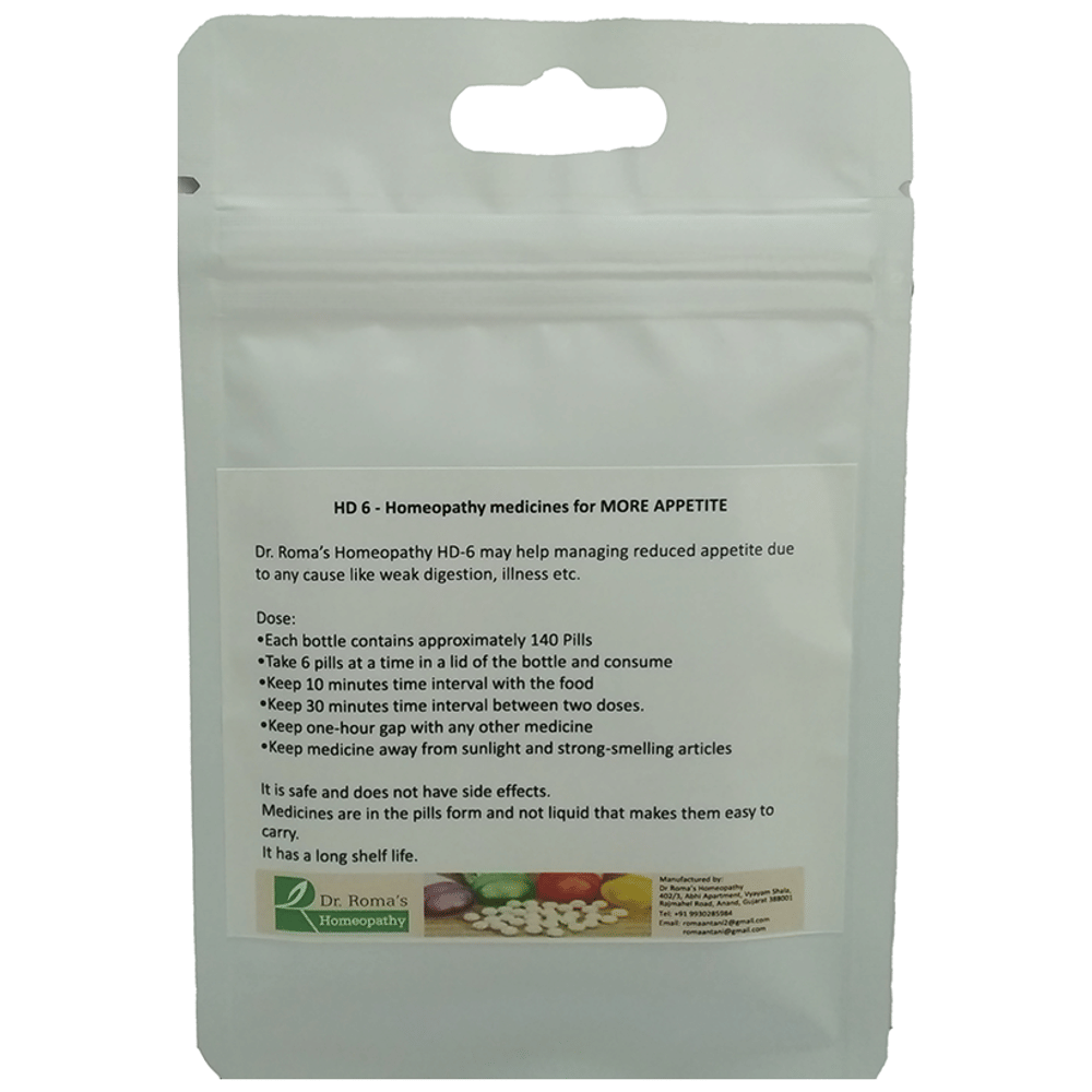 Dr. Romas Homeopathy HD-6 More Appetite, 2 Bottles of 2 Dram packet of 2 bottles