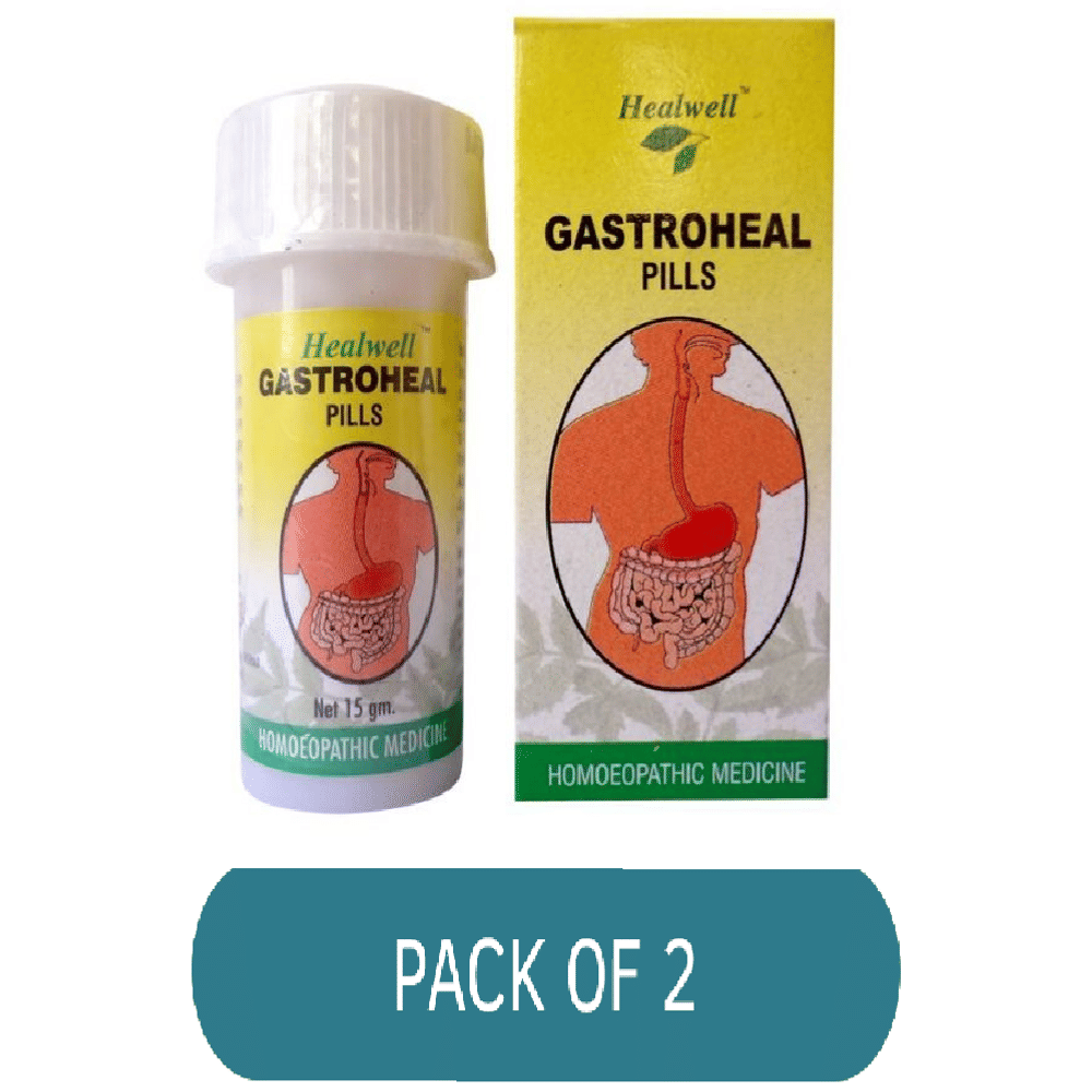 Healwell Gastroheal Pills bottle of 15 gm Tablet Healwell Gastroheal Pills bottle of 15 gm Tablet