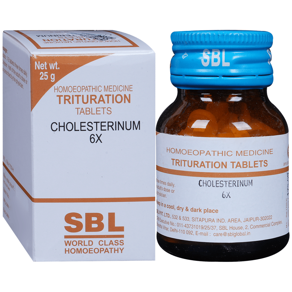 SBL Cholesterinum  Trituration Tablet | For Liver Care 6X bottle of 25 gm Trituration Tablet
