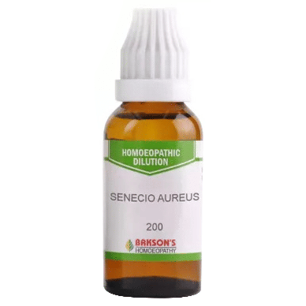 Bakson's Homeopathy Senecio Aureus Dilution 200 bottle of 30 ml Dilution Bakson's Homeopathy Senecio Aureus Dilution 200 bottle of 30 ml Dilution