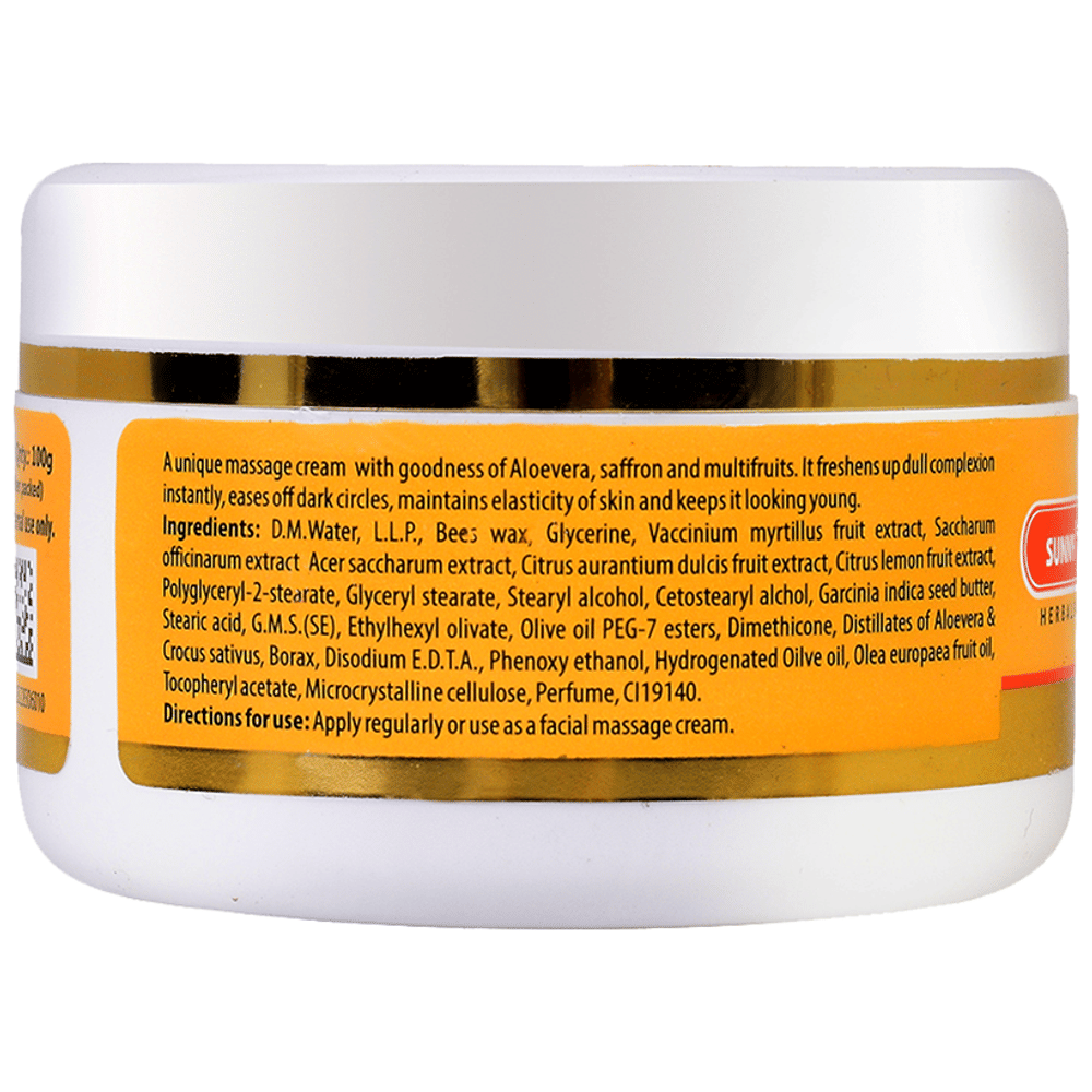 Sunny Herbals Saffron Gold Facial Cream jar of 100 gm Cream