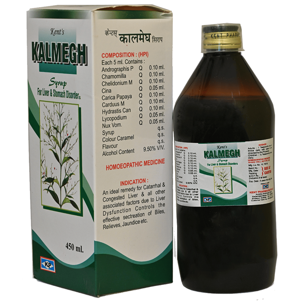 Kent's Kalmegh Syrup bottle of 450 ml Syrup