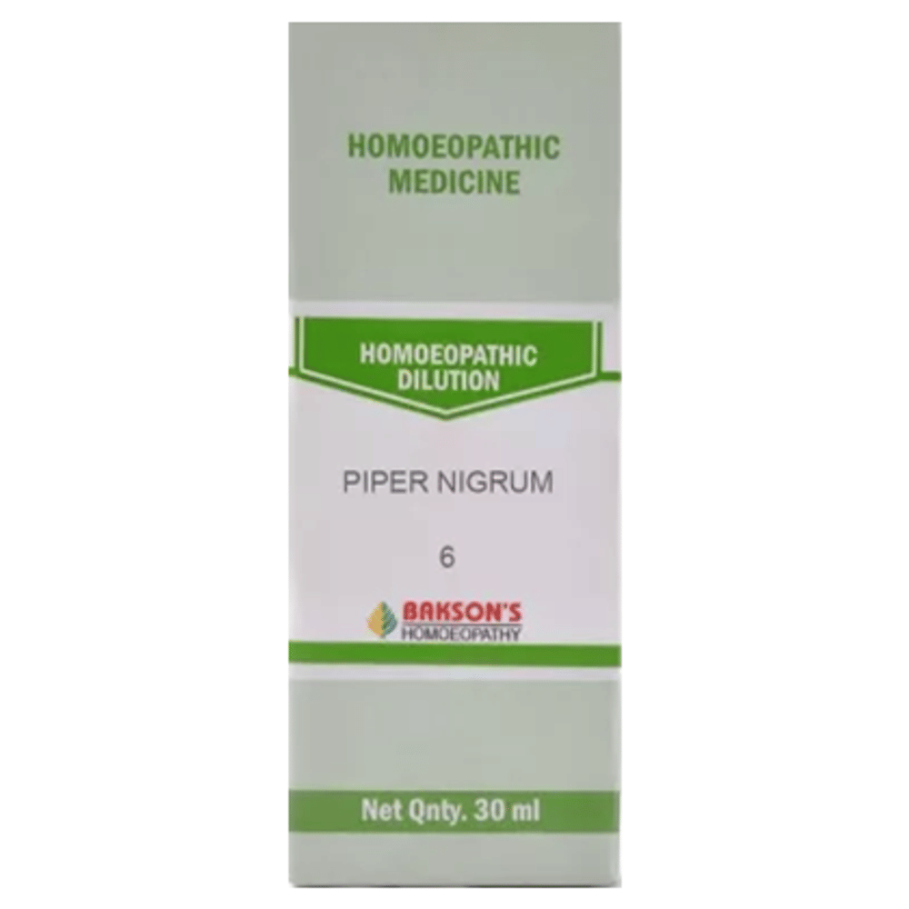 Bakson's Homeopathy  Piper Nigrum Dilution 6 CH bottle of 30 ml Dilution