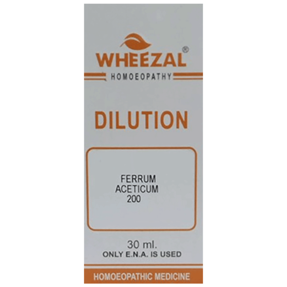 Wheezal Ferrum Aceticum Dilution 200 bottle of 30 ml Dilution Wheezal Ferrum Aceticum Dilution 200 bottle of 30 ml Dilution