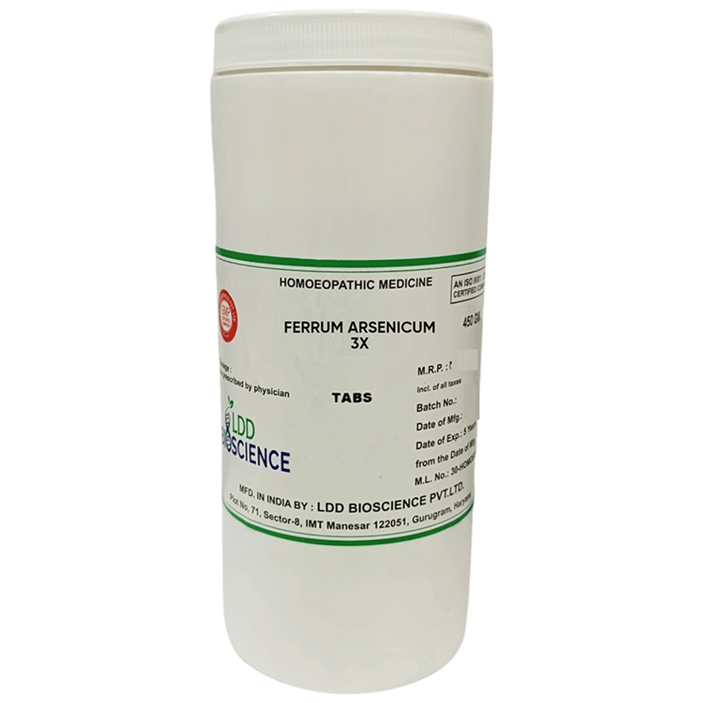 LDD Bioscience Ferrum Arsenicum 3X bottle of 450 gm Tablet