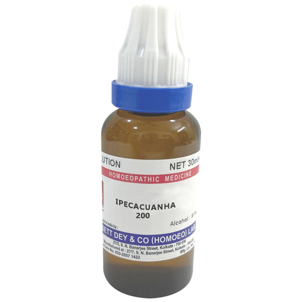 Sett Dey Ipecacuanha Dilution 200 bottle of 30 ml Dilution
