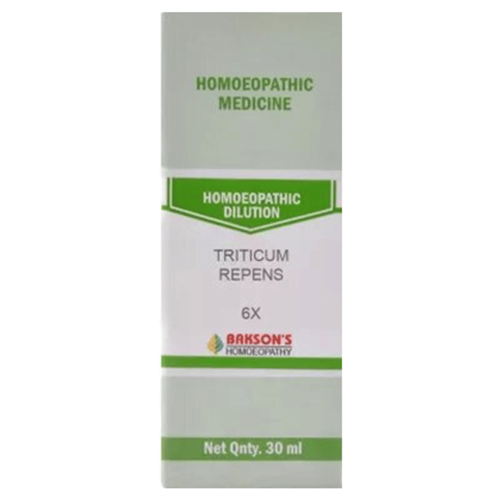Bakson's Homeopathy Triticum Repens Dilution 6X bottle of 30 ml Dilution Bakson's Homeopathy Triticum Repens Dilution 6X bottle of 30 ml Dilution