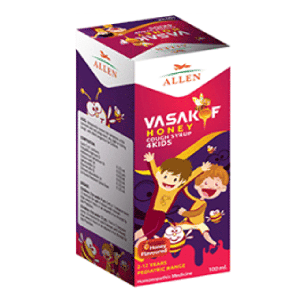 Allen Vasakof Honey Cough Syrup 4Kids bottle of 100 ml Syrup