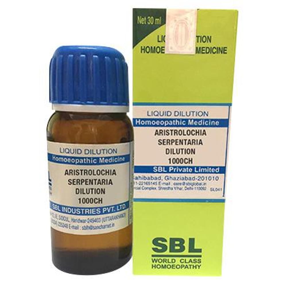 SBL Aristrolochia Serpentaria Dilution 1000 CH bottle of 30 ml Dilution