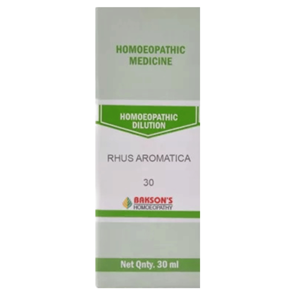 Bakson's Homeopathy Rhus Aromatica Dilution 30 bottle of 30 ml Dilution