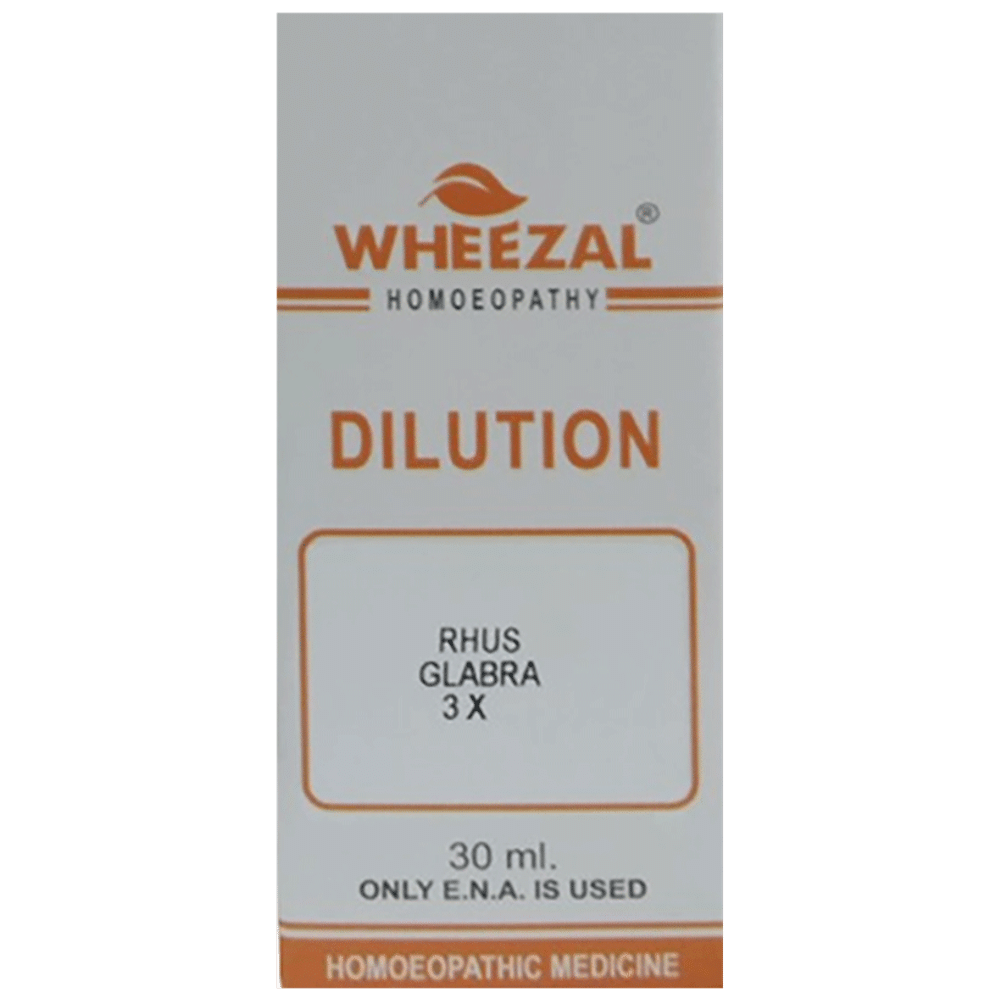 Wheezal Rhus Glabra Dilution 3X bottle of 30 ml Dilution