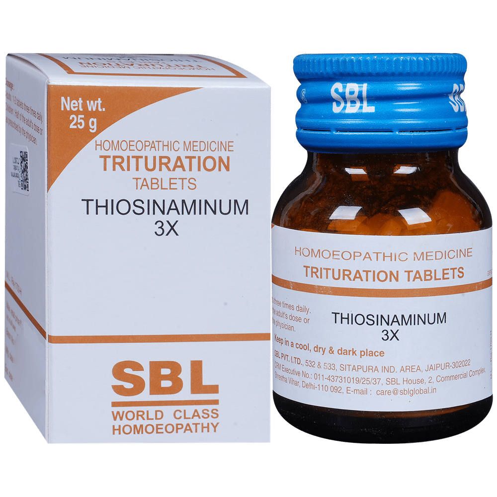 SBL Thiosinaminum Trituration Tablet 3X bottle of 25 gm Trituration Tablet