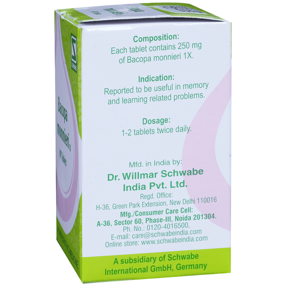 Dr Willmar Schwabe India Bacopa Monnieri Tablet 1X bottle of 20 gm Tablet