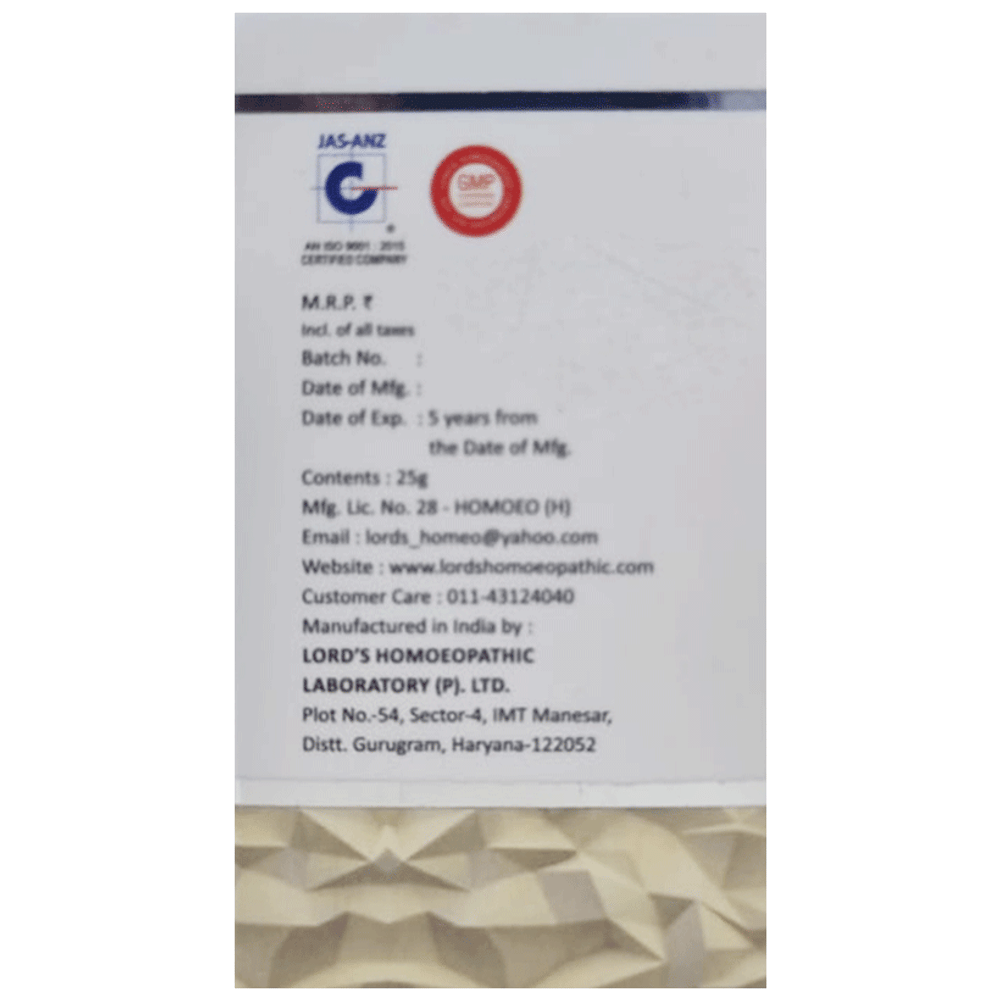 Lord's Calc Flour Biochemic Tablet 6X bottle of 25 gm Biochemic Tablet