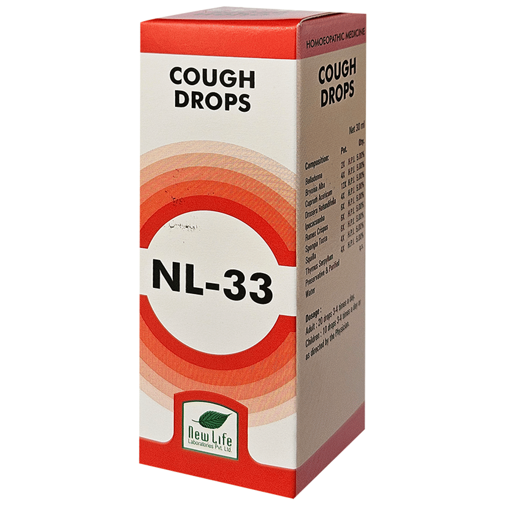Dr Boricke NL 33 Cough Drops bottle of 30 ml Oral Drops