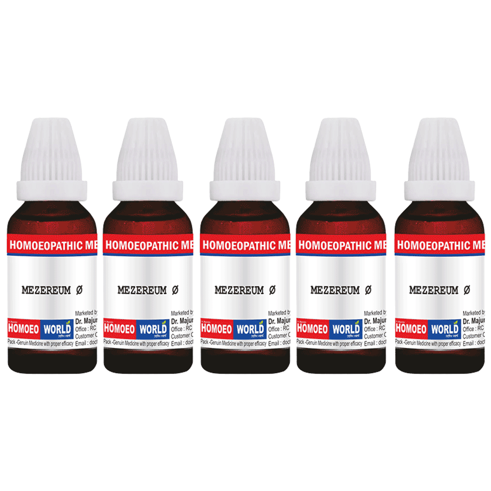 Dr. Majumder Homeo World Mezereum Mother Tincture (30ml Each) Q combo pack of 5 bottles
