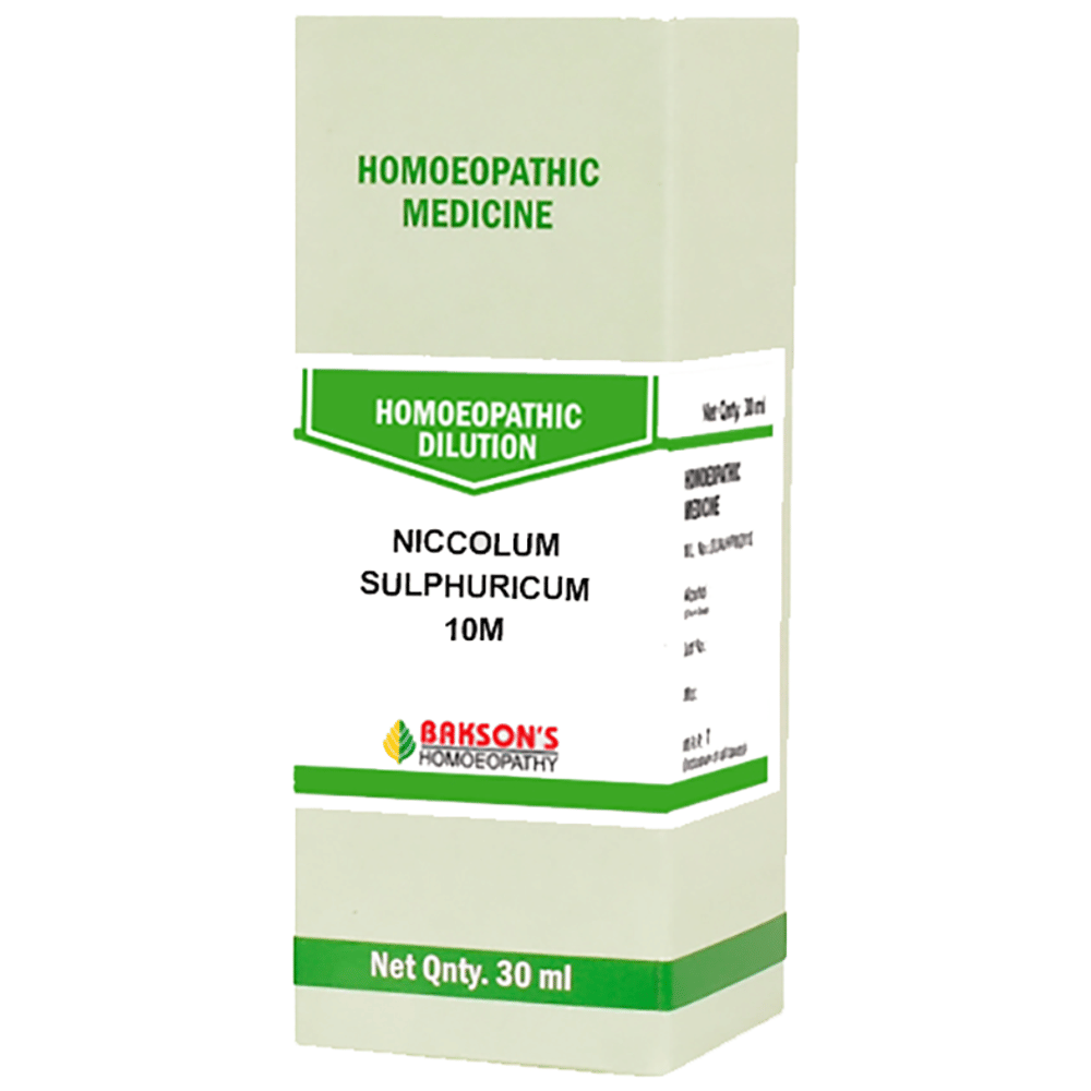 Bakson's Homeopathy Niccolum Sulphuricum Dilution 10M bottle of 30 ml Dilution Bakson's Homeopathy Niccolum Sulphuricum Dilution 10M bottle of 30 ml Dilution