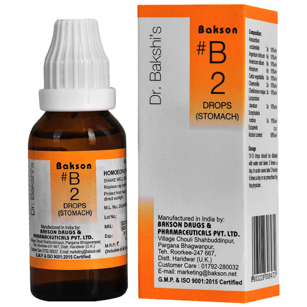 Bakson B2 Stomach Drop bottle of 30 ml Drop