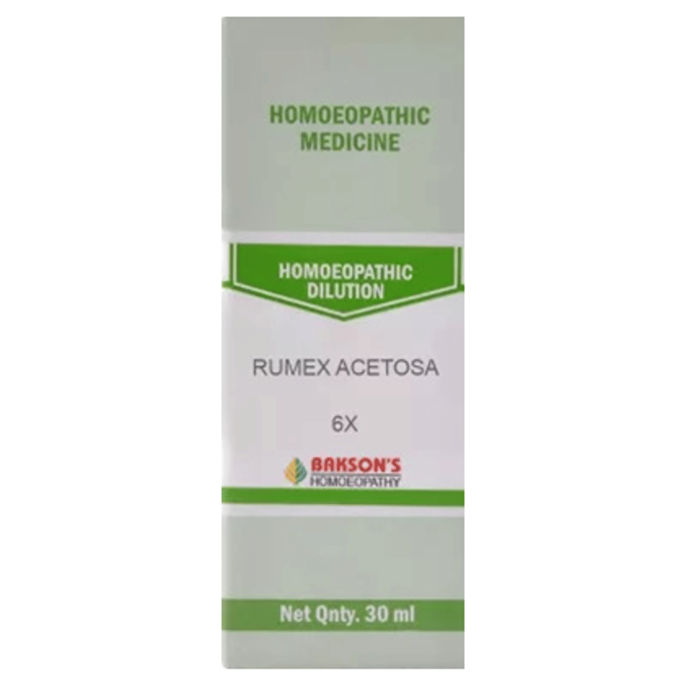 Bakson's Homeopathy Rumex Acetosa Dilution 6X bottle of 30 ml Dilution